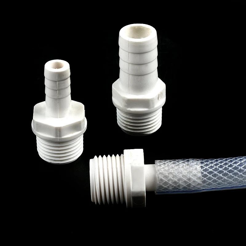 1/2szt 1/2 3/4\'\' do 8~16mm Biały PVC Pagoda Złącze z gwintem zewnętrznym Zbiornik akwariowy Adapter pompy powietrza Złącza węża wodnego do