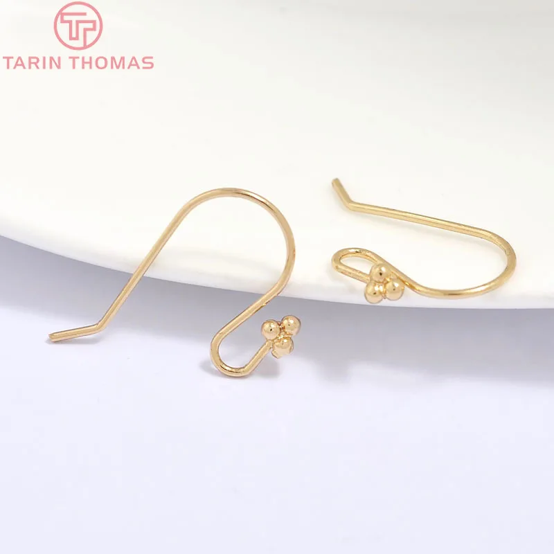 (1951)6PCS 23x13.5MM 24K Champagne Gold Color Plated Brass Simple Earrings Hooks High Quality Diy Jewelry Accessories