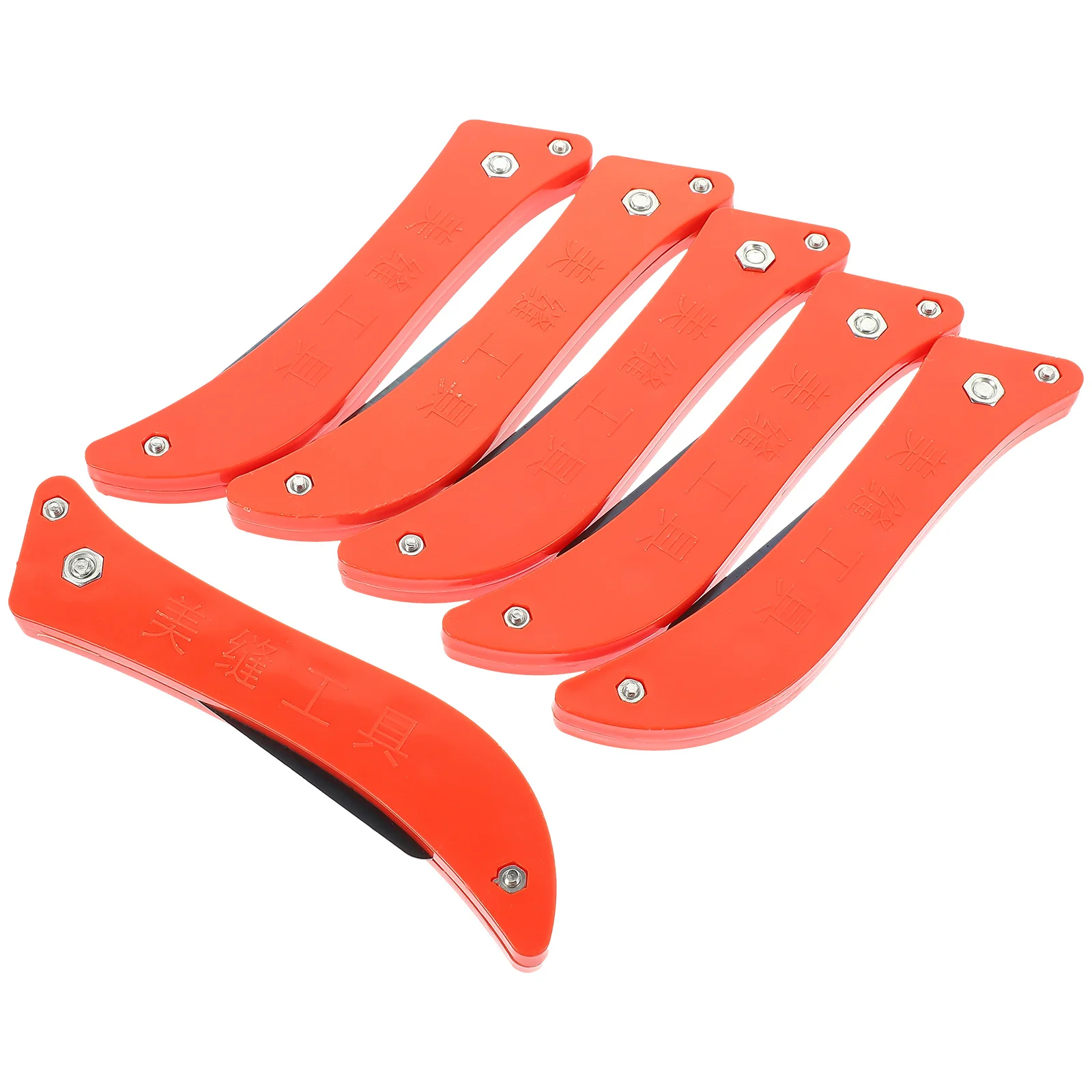 6 قطعة مزيل الجص ذو طرف منحني بلاط الأرضية الجص مكشطة مقبض بلاستيكي متين السد التشطيب أداة تنظيف أداة