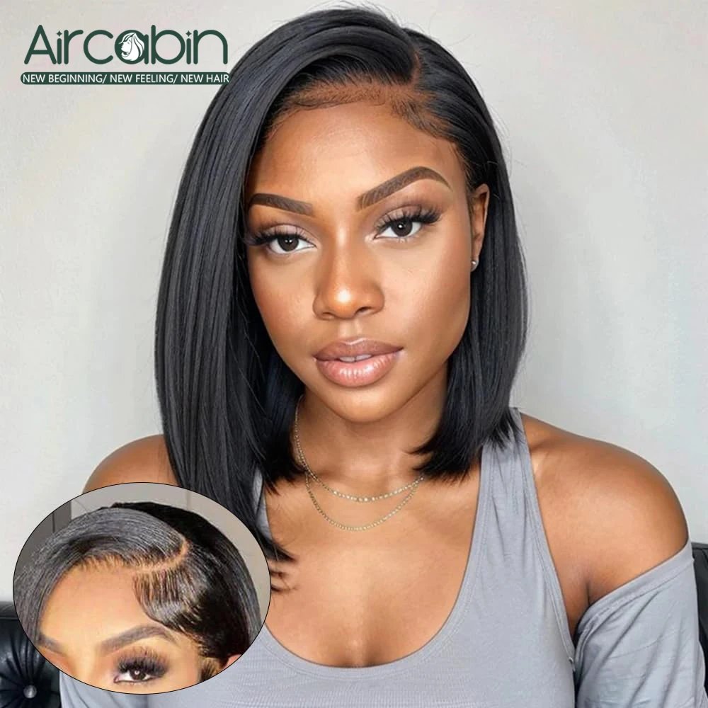 

Bob Wigs Human Hair - Straight Wig 13X6 Transparent Lace Frontal Wig For Women 8-18 Inch Human Hair Remy Hair Straight Bob Wig