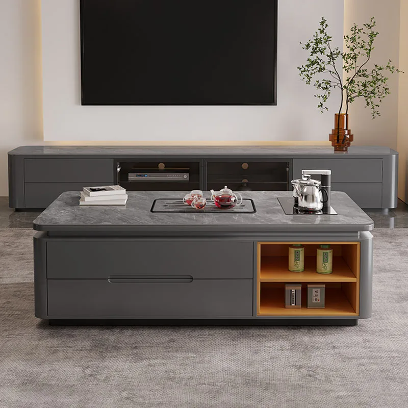 Black Storage Coffee Tables Modern Design Drawers Minimalist Mobile Coffee Table Floor Apartamento Mesa Auxiliar Furniture