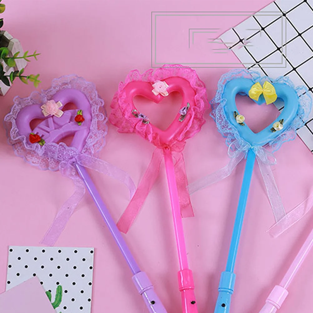 

4pcs Luminous Fairy Stick Glow Heart-Shaped Light-Up Party Favor For Christmas New Year Wedding Festival Night Events Portable