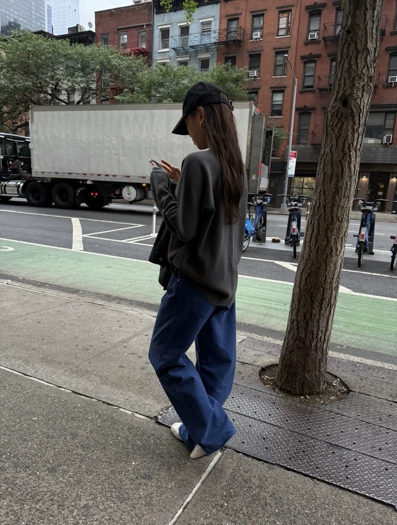 เสื้อสเวตเตอร์ลายหินอ่อนทรงหลวมสบายๆ สไตล์ลำลองสำหรับผู้หญิง รุ่นใหม่ประจำฤดูใบไม้ร่วงและฤดูหนาว แขนยาว คอกลม เหมาะสำหรับใส่ไปทำงาน