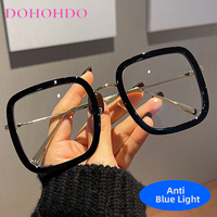 Classic Oversized Retro Square Optical Eyeglasses Men Women Trendy Brand Designer Blue Light Blocking Glasses For Reading Female