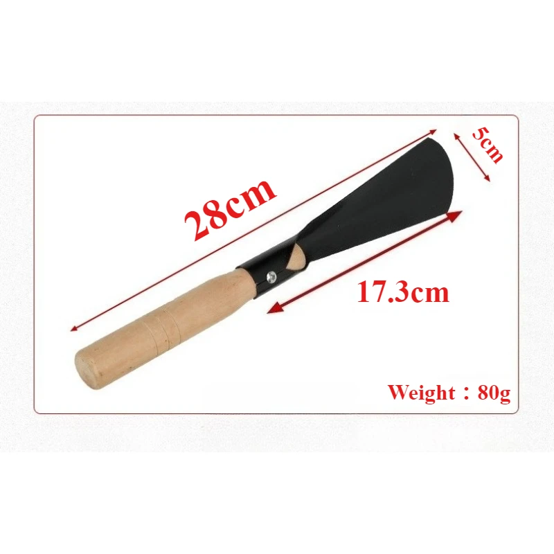 1pc Black Portable Vegetable Digging Shovel Multifunctional Home Garden Shovel Wooden Handle Stainless Steel Digging Tools