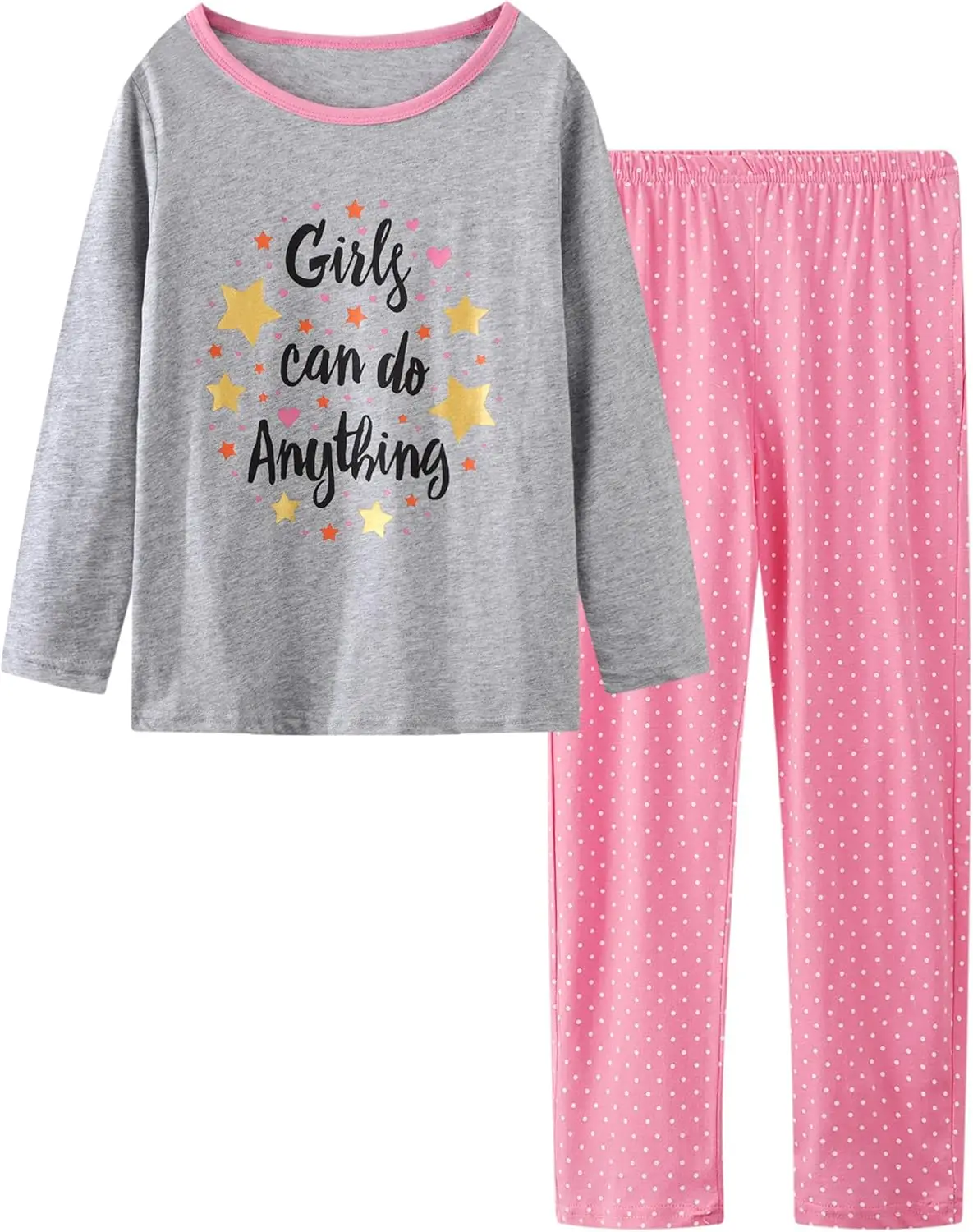 

Pajamas for Girls Cute Cat Unicorn Long Sleeve and Pants PJS Set Big Kids Cotton Sleepwear Set Size 6-16
