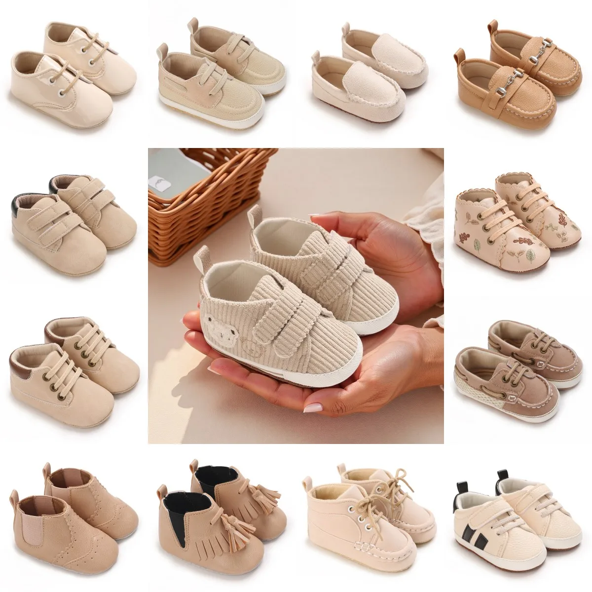 

0-1Year Baby Boy Girl Baptism Shoes Toddler Soft Sole Anti-slip First Walkers Infant Newborn Crib Shoes Moccasins