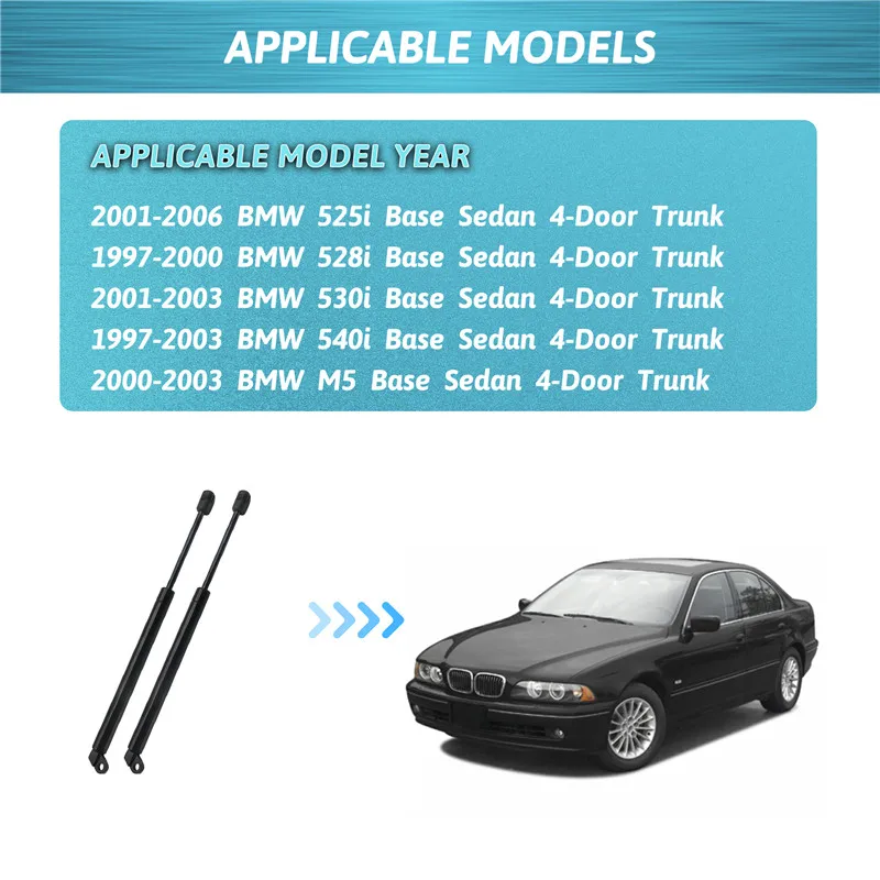 2Pcs/Set Rear Trunk Lift Support Gas Struts For BMW 5 Series E39 525i 528i 530i 540i M5 1997-2003 Car Shock Absorber Accessories