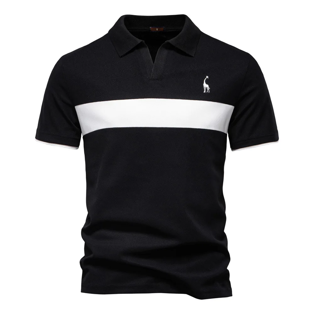 New Summer Men‘s Polo Shirts Embroidery Short Sleeve Golf Polo Shirt Tops Tees White Pullover Men