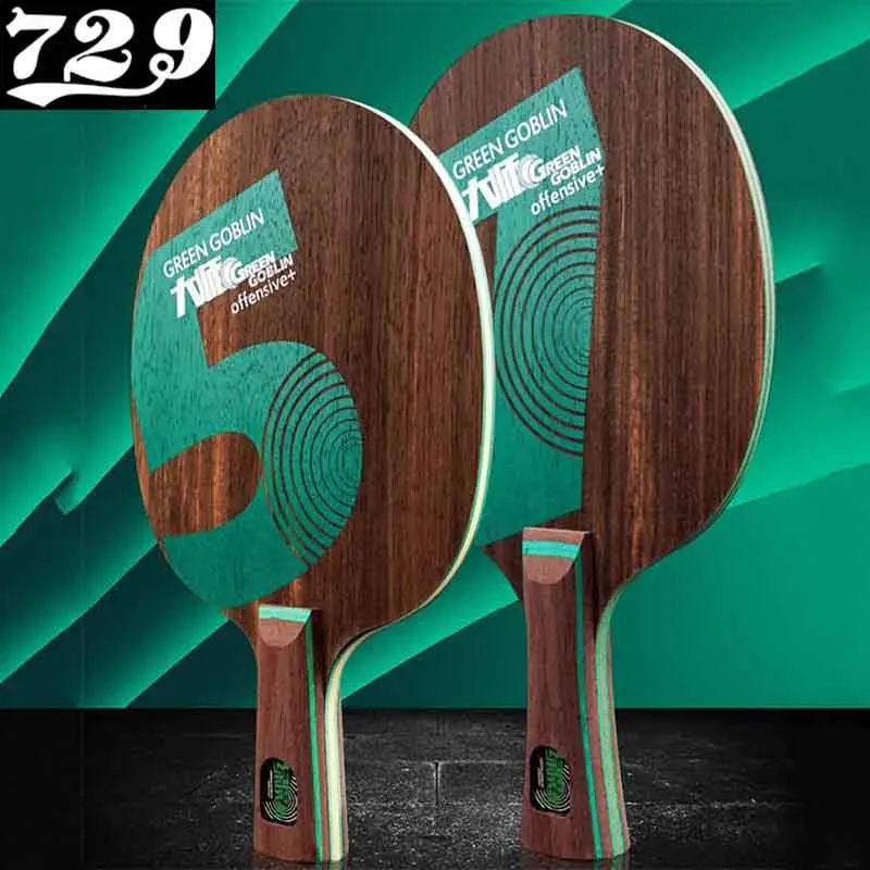 729 Friendship Green Goblin5/7 Table Tennis Blade Ebony Wood Violent Offensive Loop Ping Pong Racket for Professional Athletes