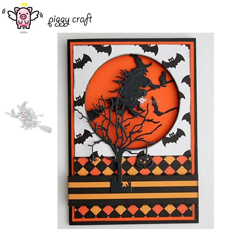 Копилка, ремесло, металлические штампы, форма для резки, Хэллоуин, кошка, ведьма, скрапбук, нож для рукоделия, форма, лезвие, трафареты, штампы