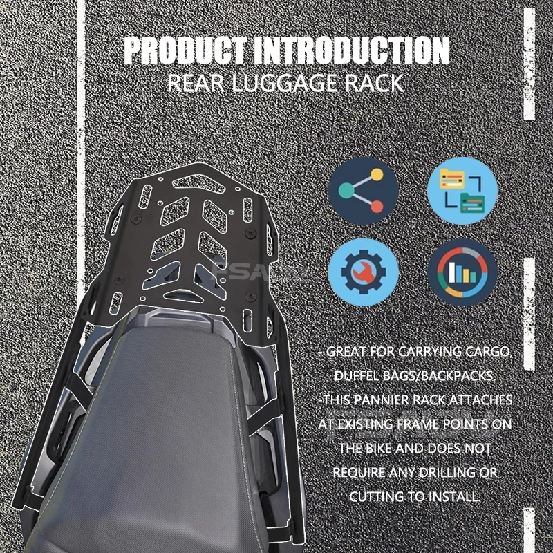 2025 Motorcycle Top Case Rear Rack Carrier Rear Luggage Rack For Honda NC750X NC 750 X 750X NC750 DCT NC700X NC700S 2012-2024 view 2