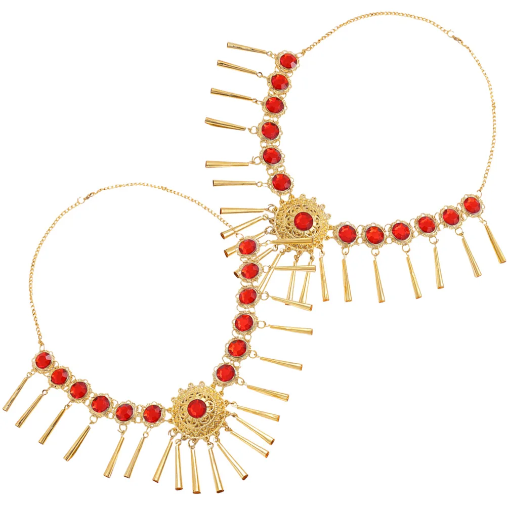 

2Pcs Diamond Necklace Lightweight Glitter Dance Hairband Head Chain Accessories Yoga Class Party Stylish Metal Hair