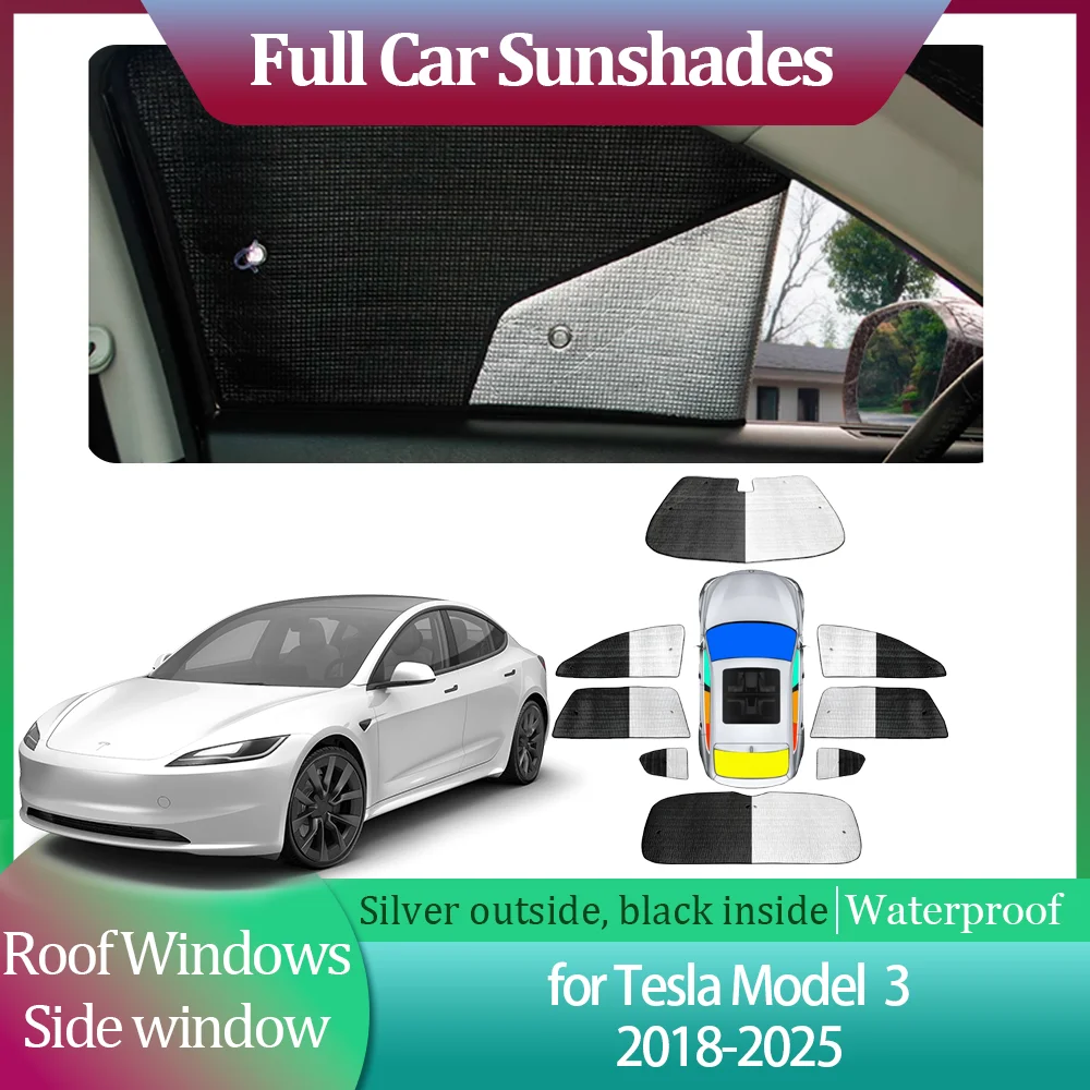

Автомобильные солнцезащитные козырьки для Tesla Model 3 2018 2019 2020 2021 2022 2023 2024 2025, занавеска на лобовое стекло, крыша, окна, козырек, аксессуары