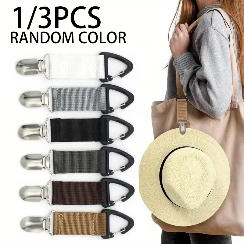 Multifunctional Outdoor Travel Hat Clip – Portable Clip for Attaching Hats to Bags (Anti-Loss Holder for Sun Hats) 1/3PCS Random
