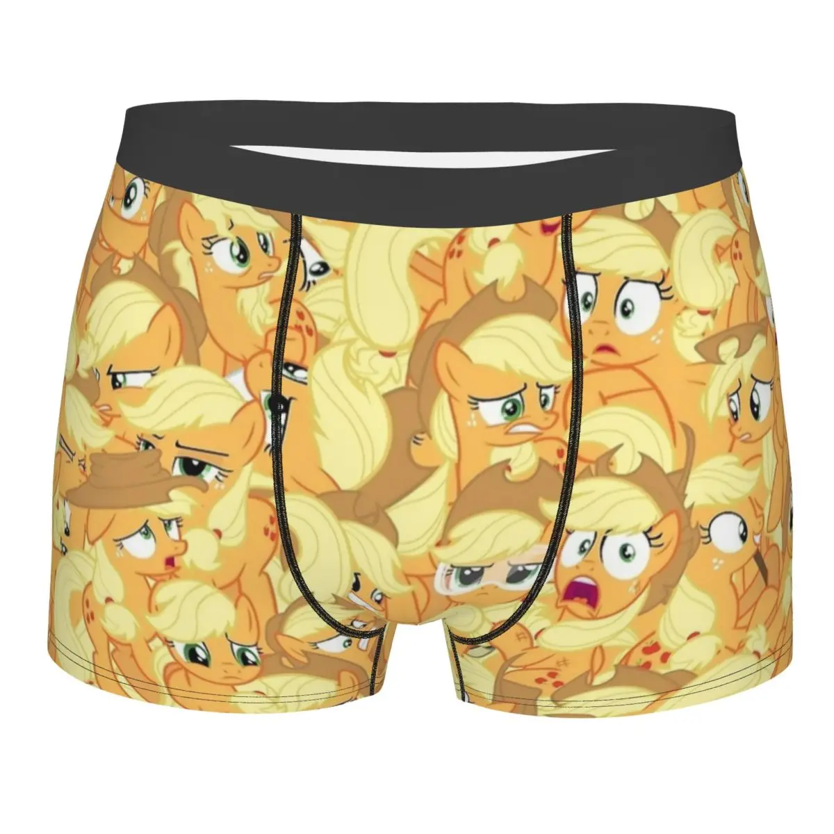 Men Applejack Mess MLP Underwear Cartoon Novelty Boxer Briefs Shorts Panties Male Soft Underpants S-XXL