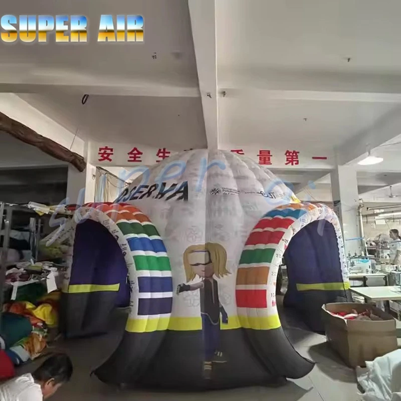 Barraca inflável personalizada com tema científico ao ar livre com logotipo para crianças