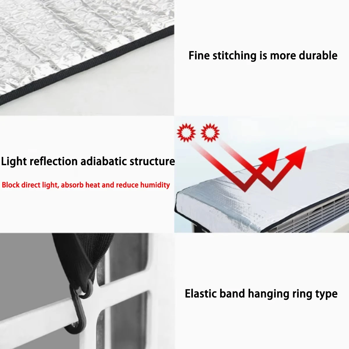 Outdoor Aluminum Foil Air Conditioner Cover Rainproof Sunproof Dustproof Clean Protective Sleeve With Elastic Band Lifting Loop view 5