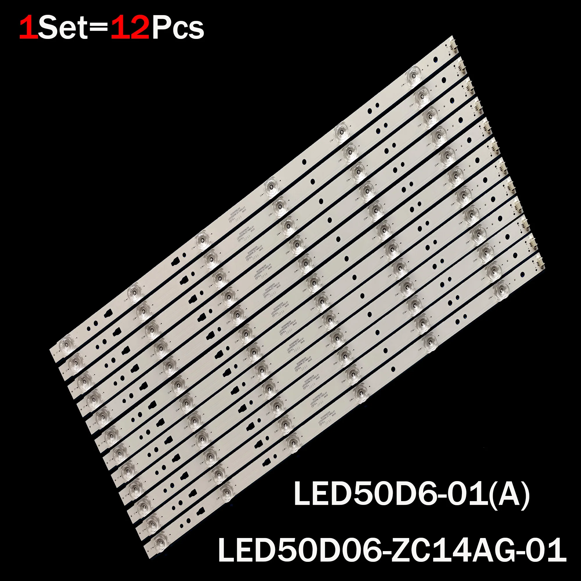 

1Set 12Pcs 6LEDs For 50" TV LED50D06-ZC14AG-01 30350006205 LT-50C550 50A6M LE50A7100L LED50D6-01(A) MTV-5031LTA2 V500HJ1-PE8