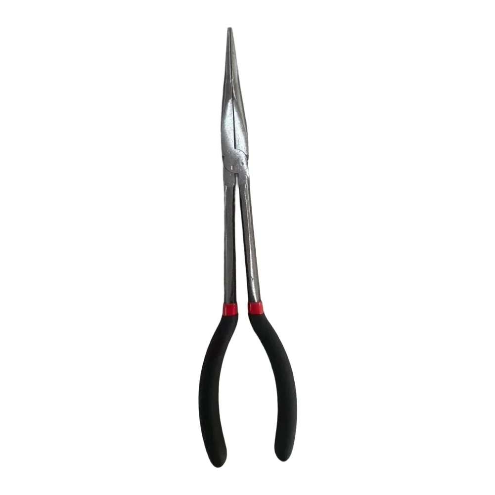 5 Piece Extra Long Reach Needle Nose Pliers Set With Roll Bag For Hard To Reach Areas Anti Slip Grip High Carbon Steel