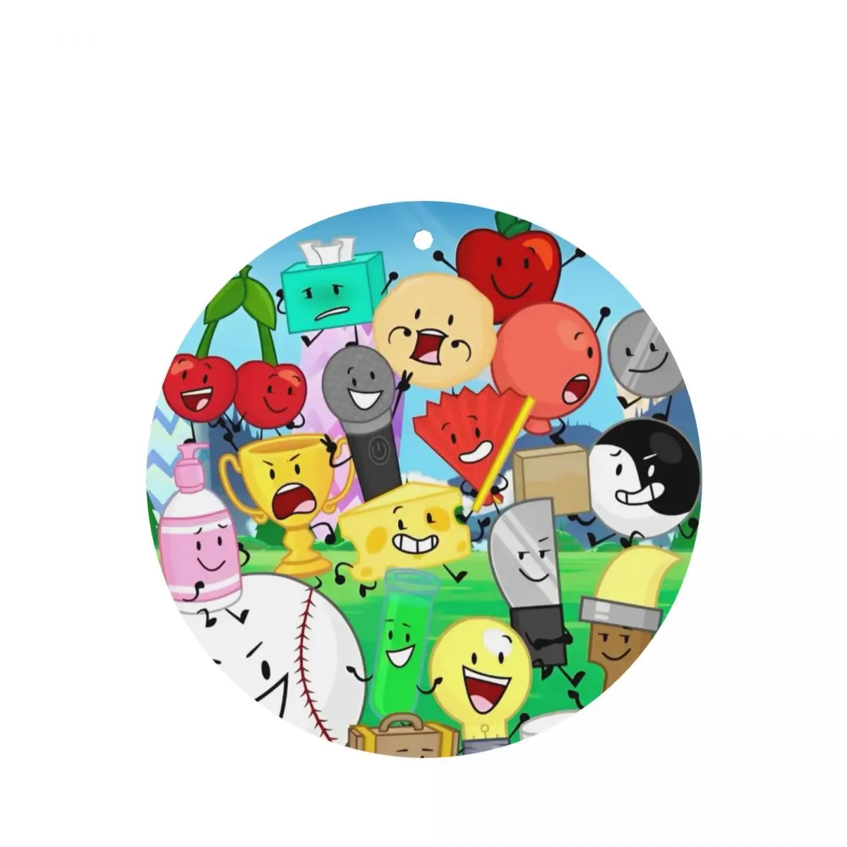 2 Stück süße BFDI Inanimate Insanity Anime Auto Lufterfrischer Battle for Dream Island Truck Garderobe Aromatherapie Anhänger