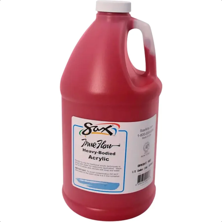 

Sax True Flow Heavy Body Acrylic Paint 1 2 Gallon Bright Red