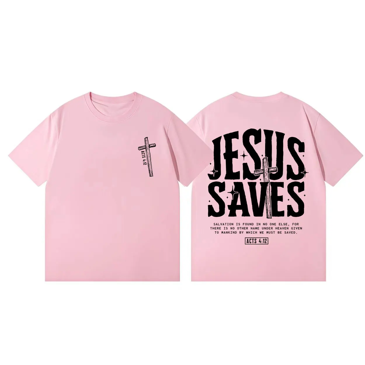 Jesus Saves Christian Bible Verse T-shirt Fashion Aesthetic Short Sleeve T-shirts Men Women Summer High Quality Cotton T Shirts