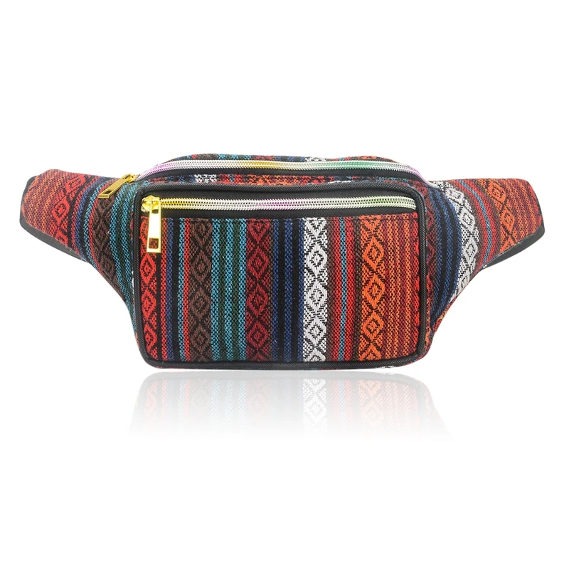 NEW-Women Ethnic Fanny Pack Retro Vintage Bum Bags Travel Hiking Waist Belt Purse Fanny Pack For Women Waist Bag