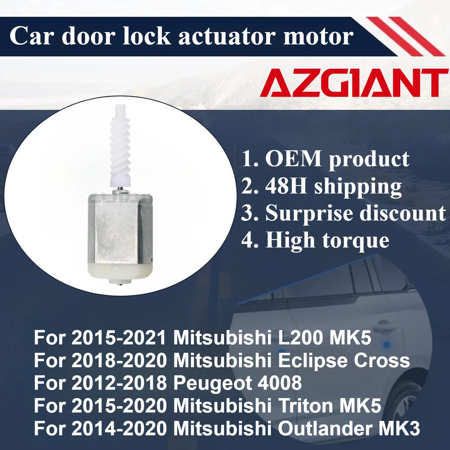 

Azgiant Car door lock actuator motor For Mitsubishi L200 MK5 2015-2021/Eclipse Cross 2018-2020/Triton 2015-2020 new parts OEM