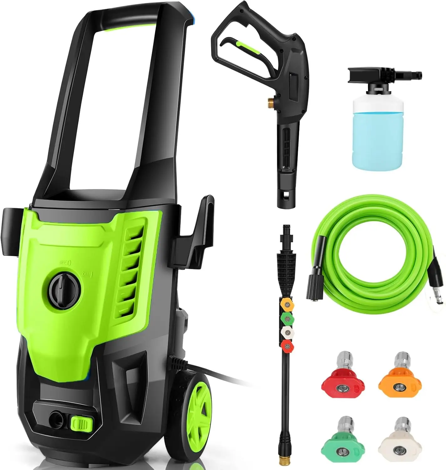 

5000 PSI Electric Pressure Washer with 4 Nozzles & Foam Cannon for Car, Home, Patio Cleaning