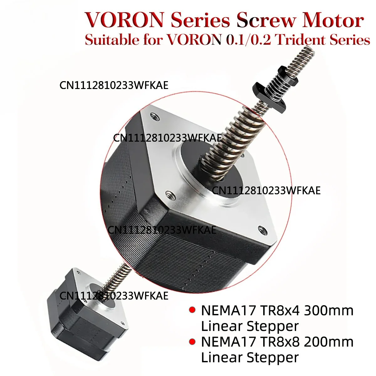 voron-trident-スクリューモーター-nema17-tr8×8-200mm-tr8x4-300mm-リニアステッピングモーター-voron-01-02-trident-3dプリンターシリーズ用
