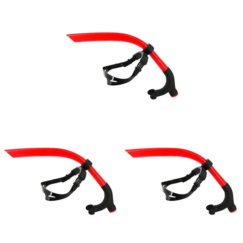 A89E-3X Silicone Swimming Front Breathing Tube Diving Training Adults Snorkel Diving Tube Swimming Scuba Diving Equipment,Red