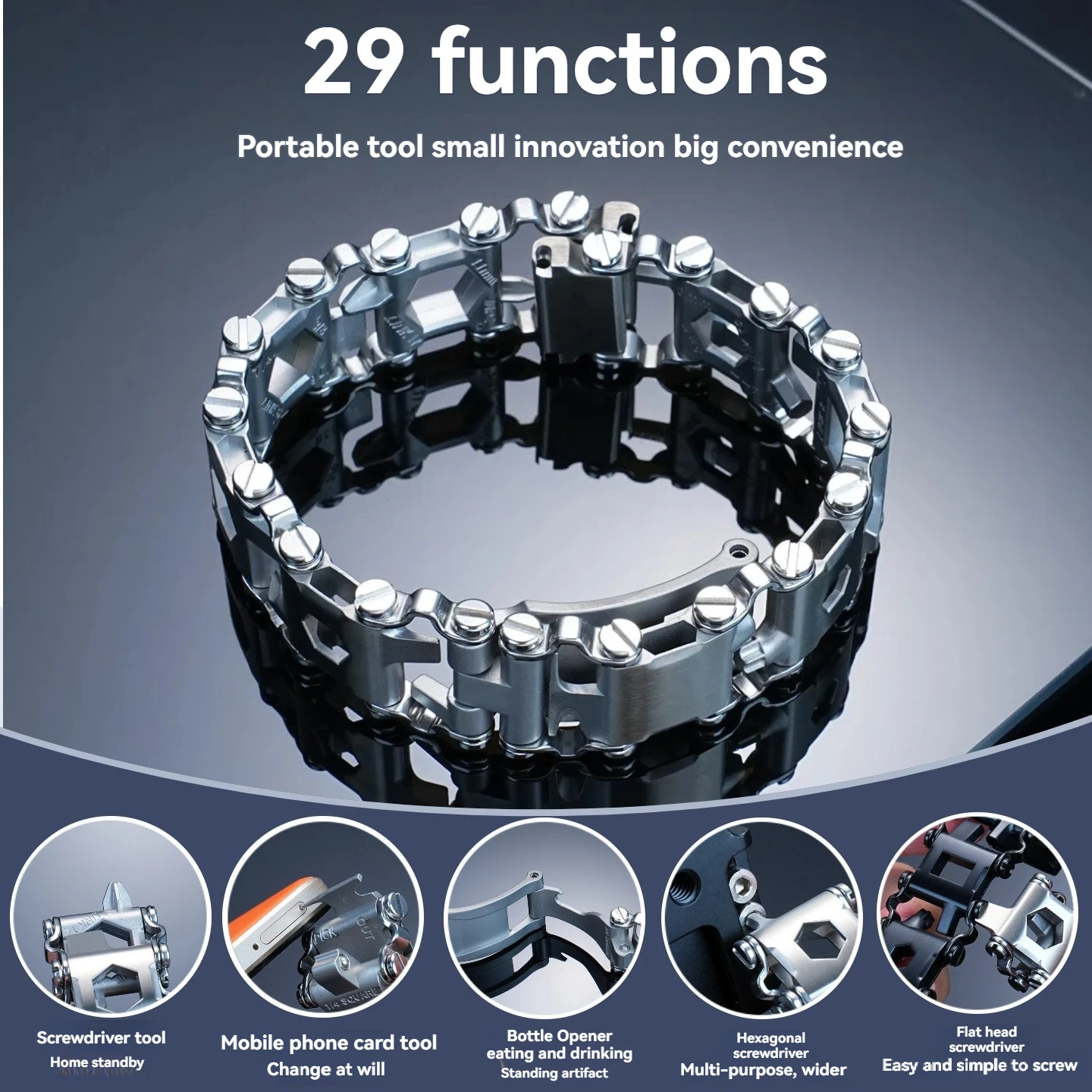 Tactical 29-in-1 Multitool Survival Bracelet  – Leatherman-Style Outdoor Wristband, Emergency Gear, Self-Defense & Adventure