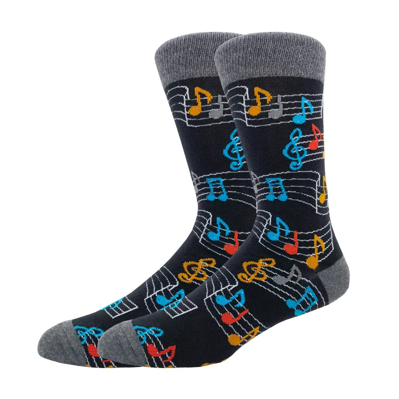 2022 New Winter Combed Cotton Mens Socks Harajuku Happy Funny Retro Personality Art Van Socks for Wedding Christmas Gift