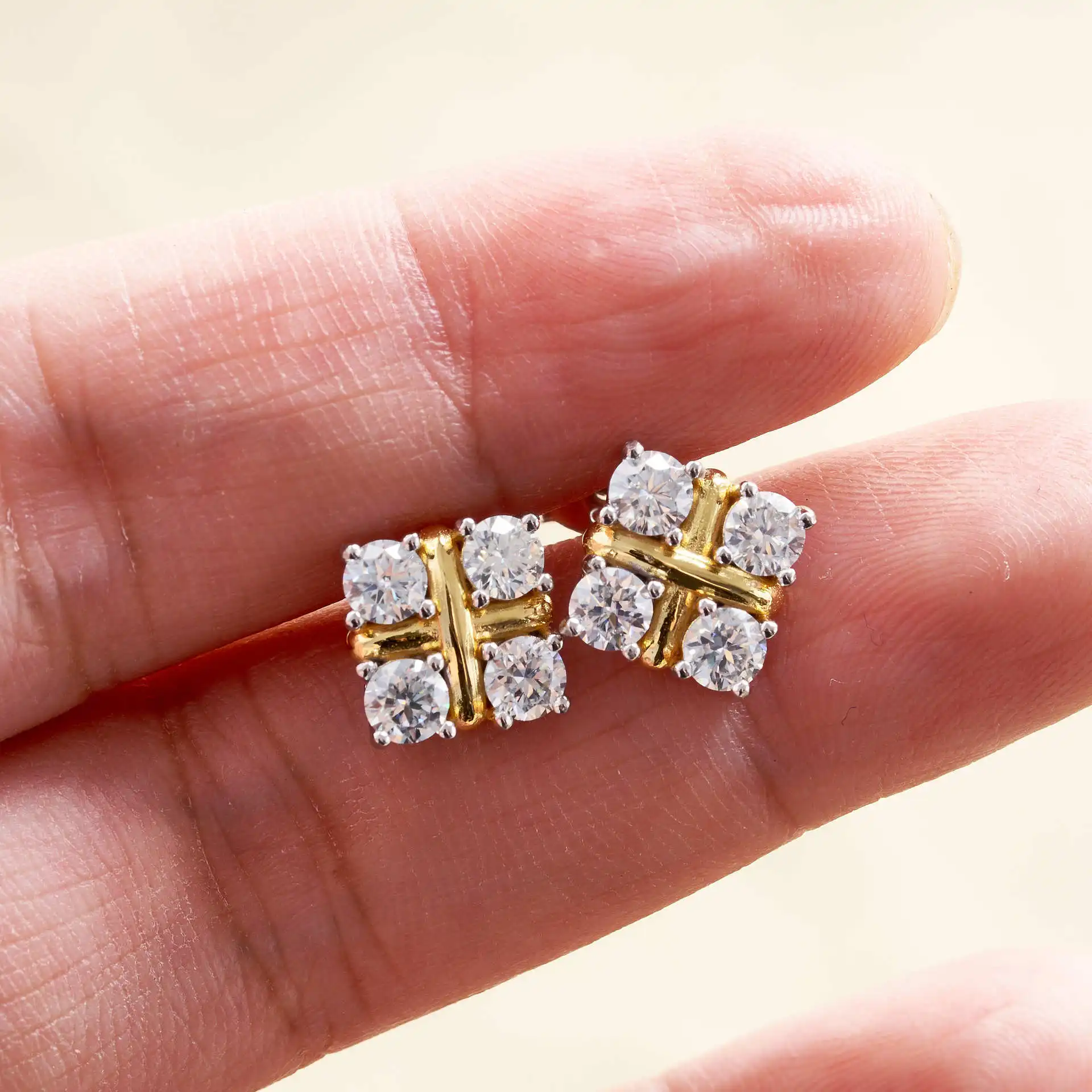 3MM 0.1 Caratx4 Pcs Women Moissanite Stub Earring VVS1 Gra Moissanite Earrings For Women Classic S925 Silver Earrings Gift