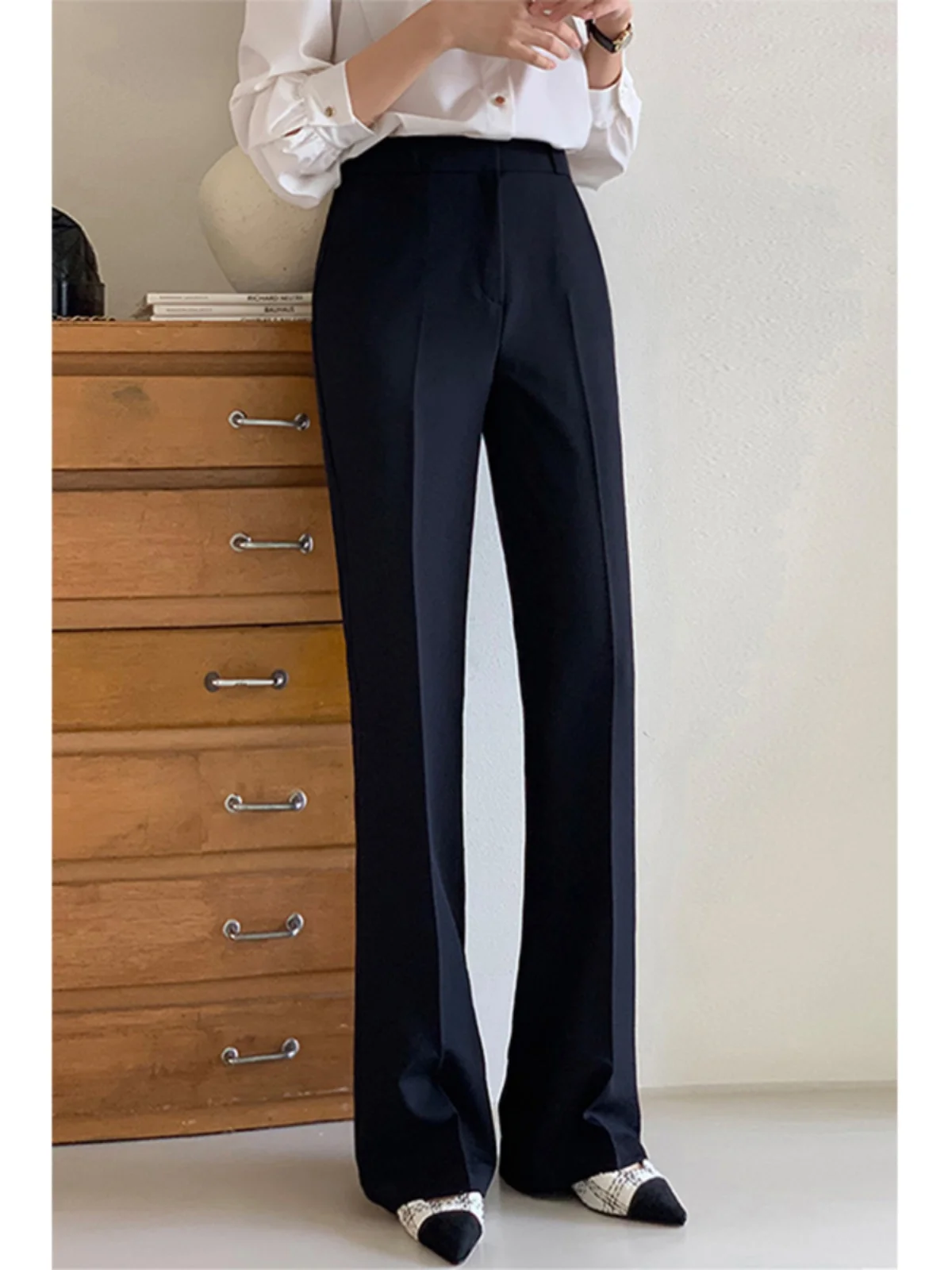 

Profional High Waist Wide Leg Pants Women's Spring Summer Faion Trousers Casual Straight Cut Pants Korean Sle