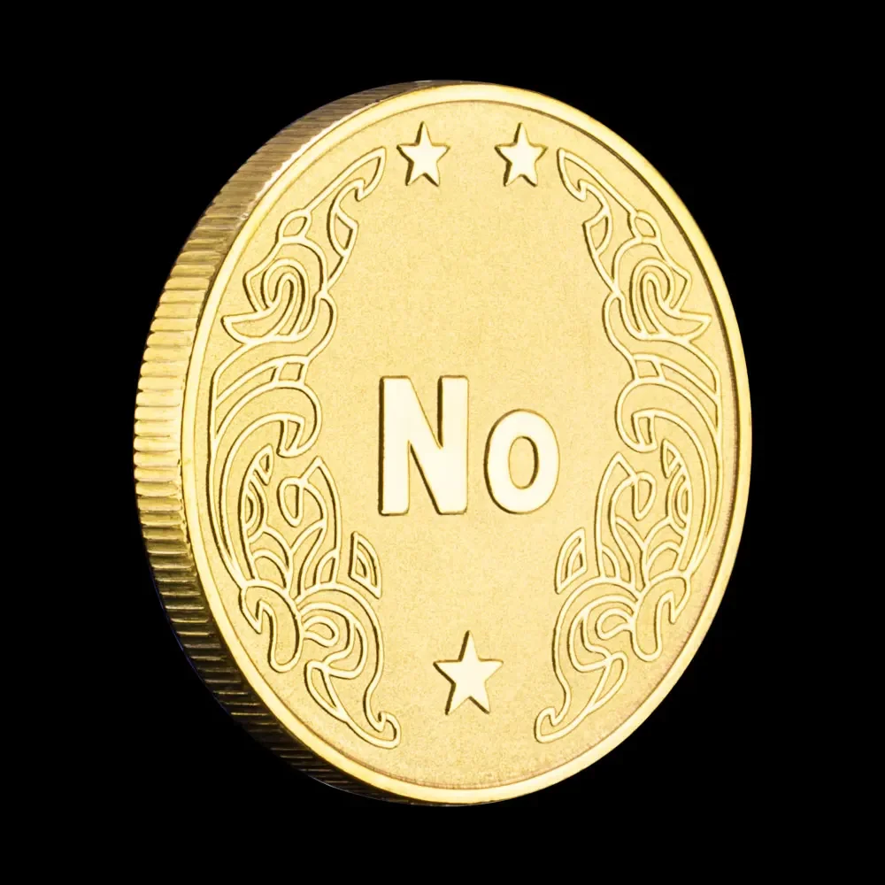 Yes or No Prediction Decision Coin Ouija Gothic Golden Plated Souvenirs Coin Creative Gift