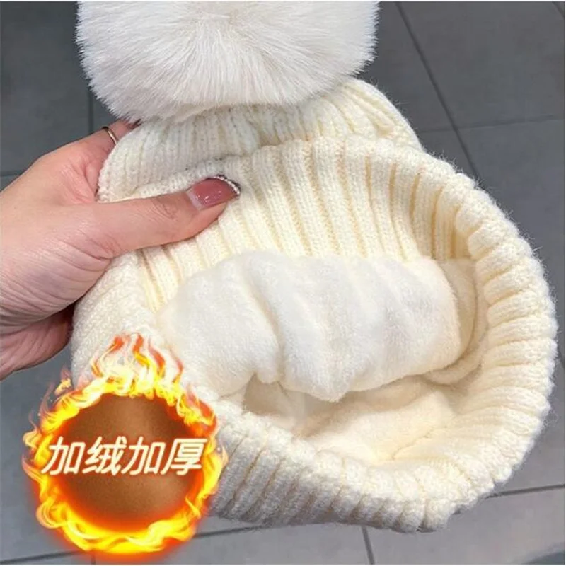 

Winter Velvet Knitted Hat for Children's Warmth, Thickened Knitted Hat, Hip Hop Ear Protection Hat