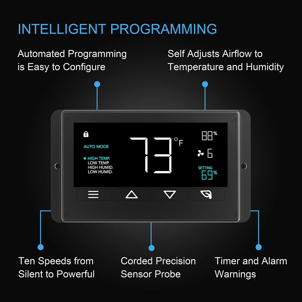 Exhaust Fan 4'' 6'' 8'' EC Motor AC Mixed Flow Inline Duct Fan Wall Mounted Window Home Ventilation for Hydroponics