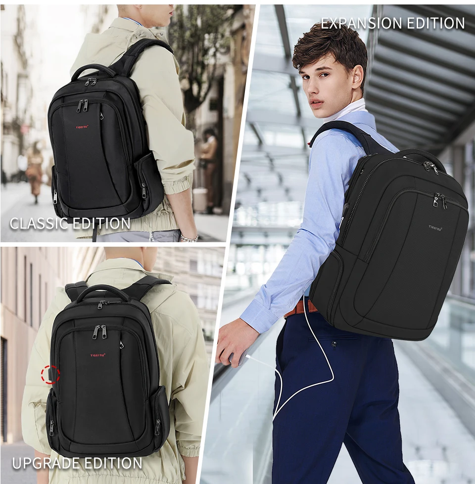 Tigernu Wasserdichte Nylon Rucksack Weibliche männer Rucksack Für 15,6 Laptop Notebook Tasche Mochilas Schule Rucksäcke Tasche Männlichen Rucksack – Detail 2
