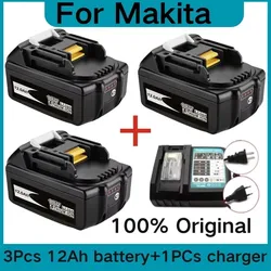 for Makita18V Battery 12000mAh Rechargeable Power Tools Battery 18V makita with LED Li-ion Replacement LXT BL1860B BL1860 BL1850