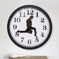 Silly Walk Wall Clock Creative Artwork Sweep Seconds Mute Clock Wall Art for Home Living Room Decorations