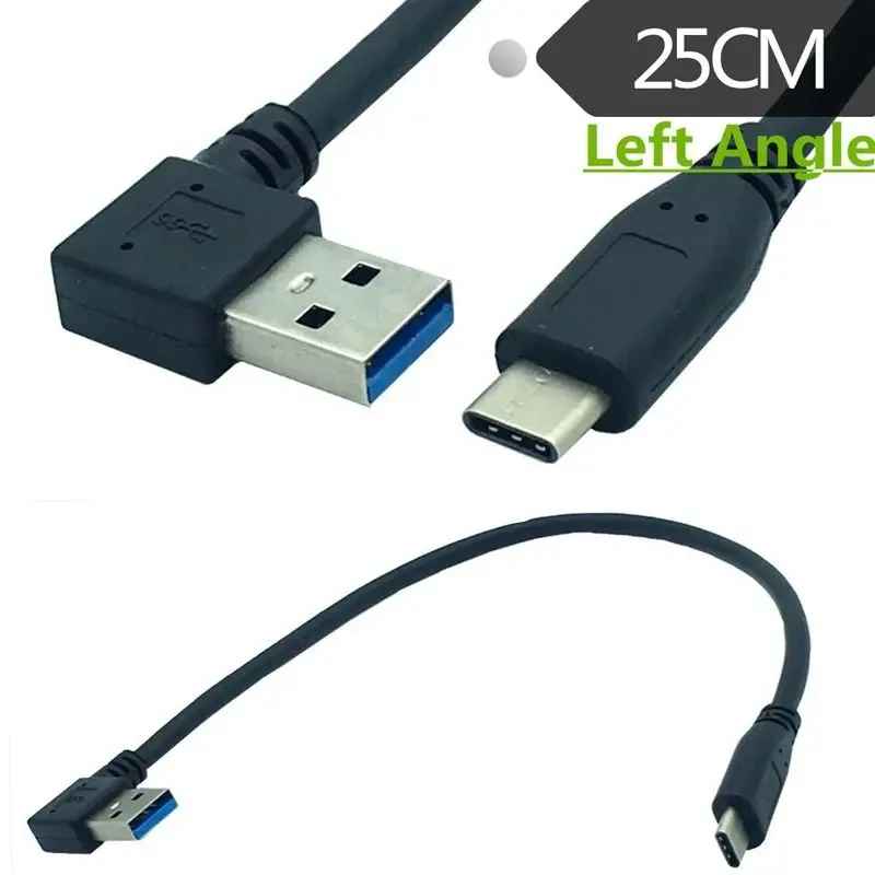 USB 3.0 AM Left Right Bend/Type-C Straight Head Data Cable Computer Laptop Data Charging Connection Cable