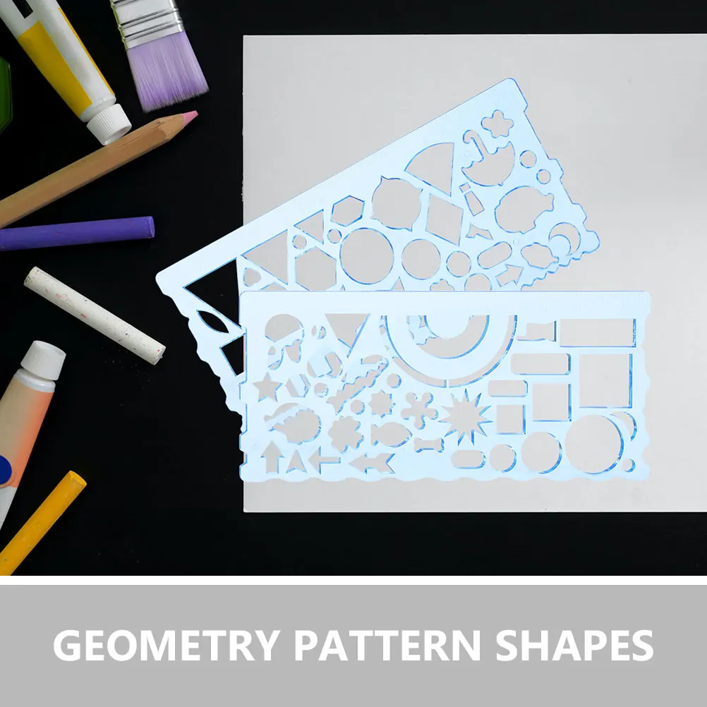 8-delige geometrie patroon tekening liniaal set Pp student sjabloon multifunctionele stencils voor schoolkantoor architectuur