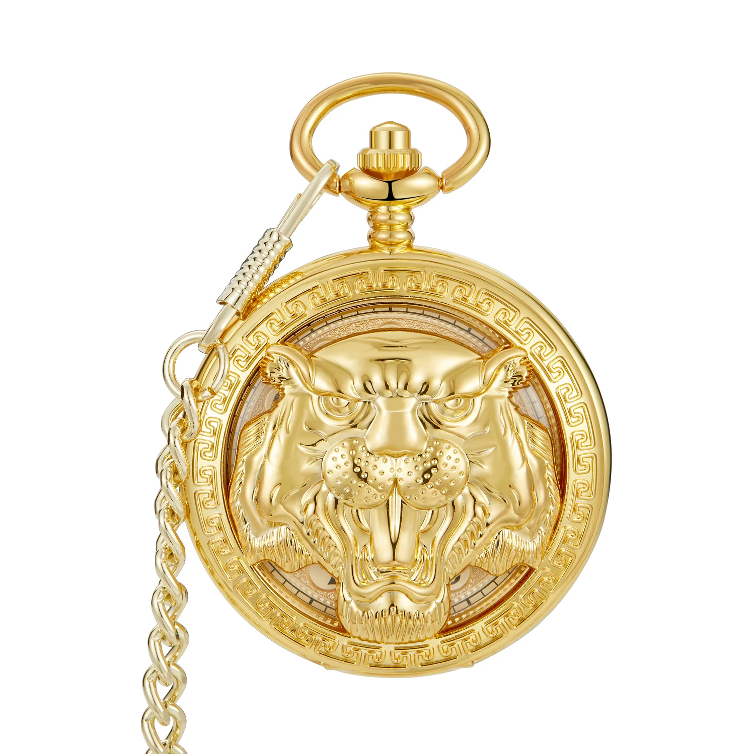 

New Design Creative To My Son Lion Bear Love Dad Quartz Pocket Watch Men Fob Chain Best Gift For Son and Dad 2023