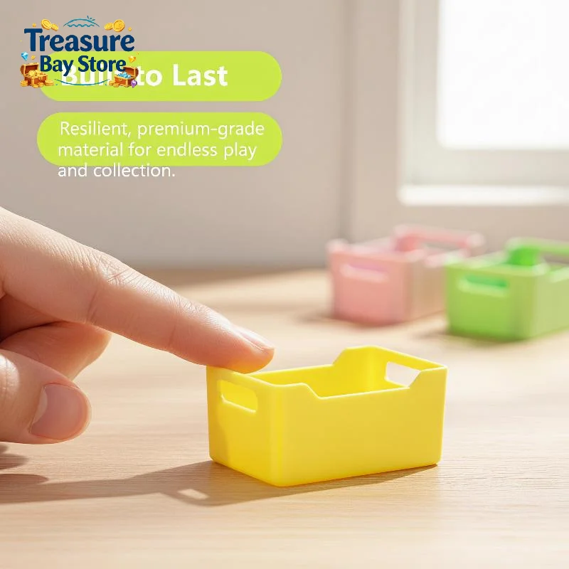4PCS 1/12 Miniature Stackable Plastic Storage Crates Assorted Bright Colors Perfect For Dollhouse Decor DIY Crafts