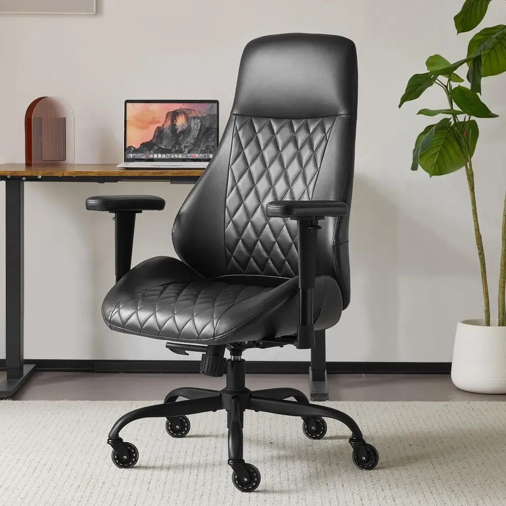 

Home Office Desk Chair High Back Office Rubber Chair Casters Ergonomic Computer Chair with Lumbar Support Adjustable Height Rol