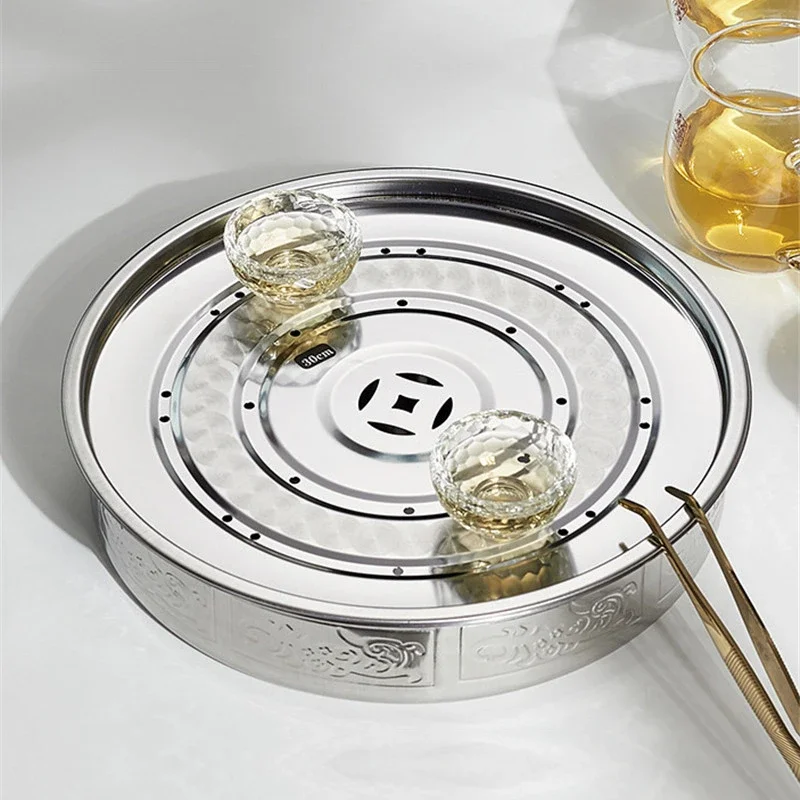 Tea tabl Tray High Quality Chinese Stainless Steel Tea Tray Household Board Chahai Tea table Chinese tools tray bambus