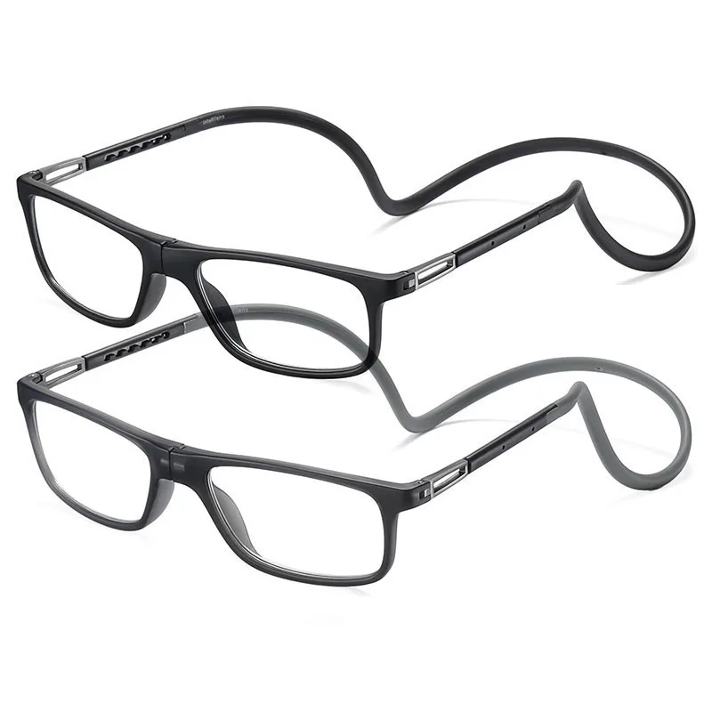 مجموعة من 2 نظارات قراءة محمولة قابلة للطي عالية الوضوح من الراتنج، نظارات قراءة للرقبة