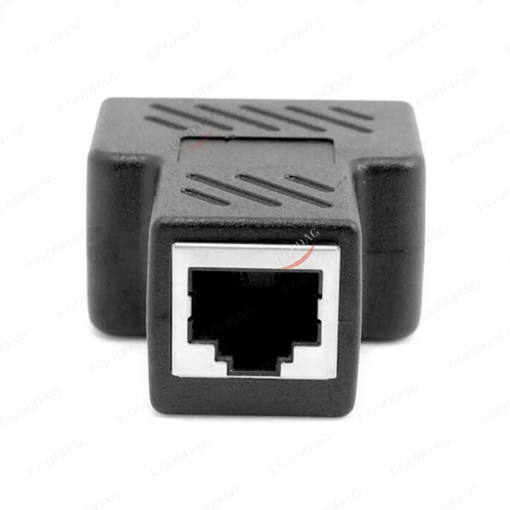 Practical RJ45 Network Splitter Adapter Port CAT5/6 LAN Ethernet Cable High Performance 1 to 2 Ways Dual Female Switching